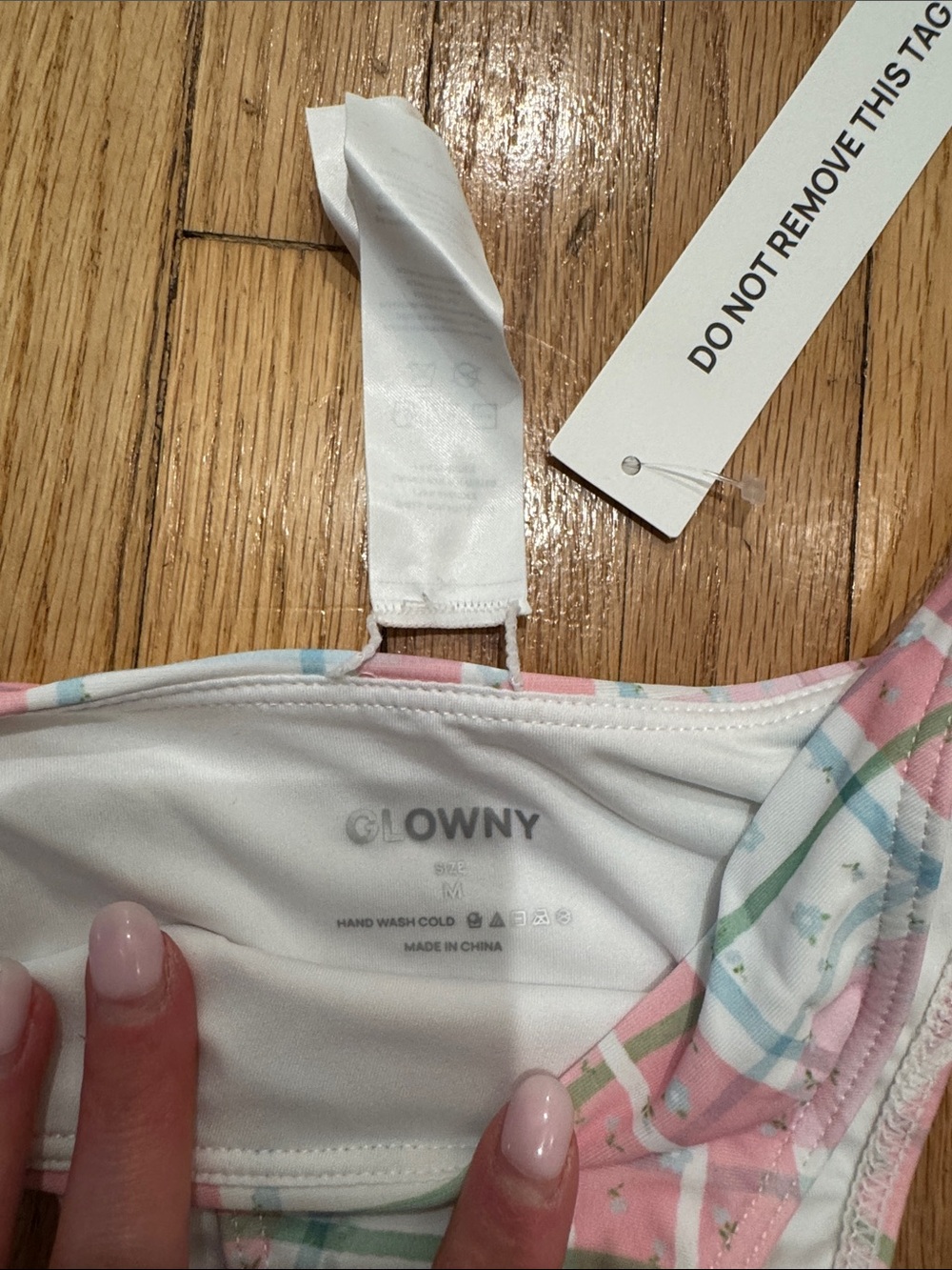 GLONWY Pink Plaid Triangle Bikini Set size medium - Picture 5 of 7